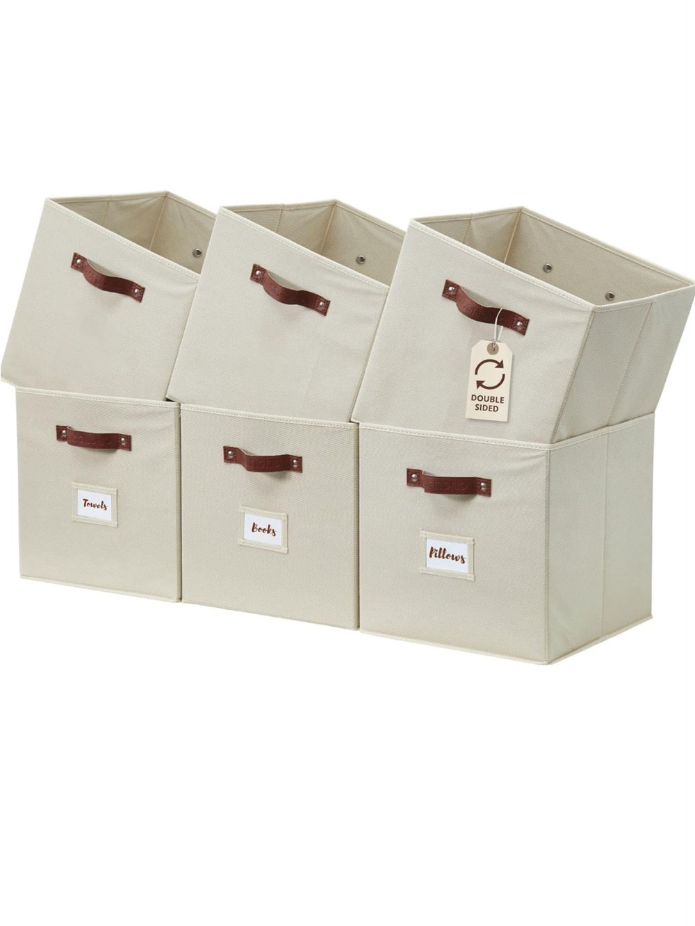 DECOMOMO Storage Bins, Cube Storage Bin with Labels
13" x 13" x 13"